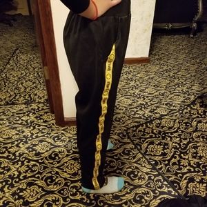 straight leg pants with smiley faces
